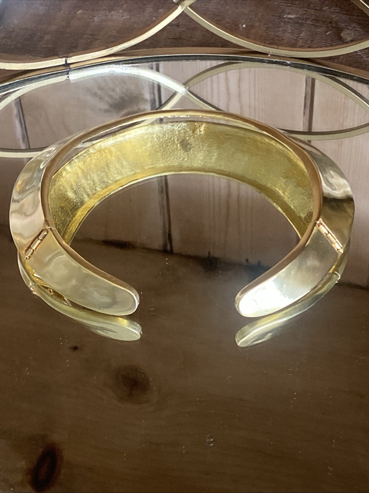 Beautiful Vintage Les Bernard Vogue Egyptian Revival Gold Plate Collar Necklace