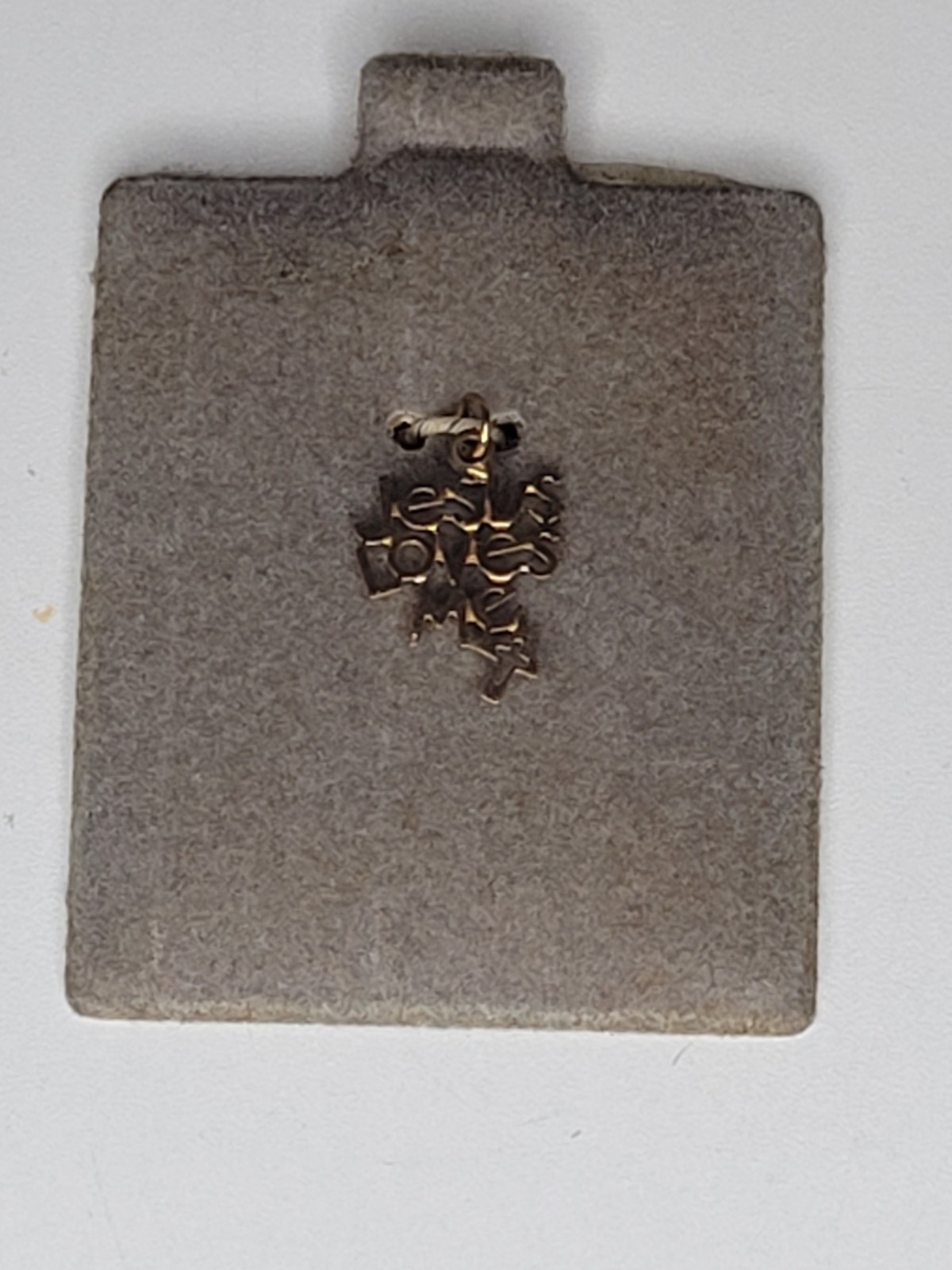 Vintage New Old Stock Marked 14K Gold Charm Pendant Jesus Loves Me Cross