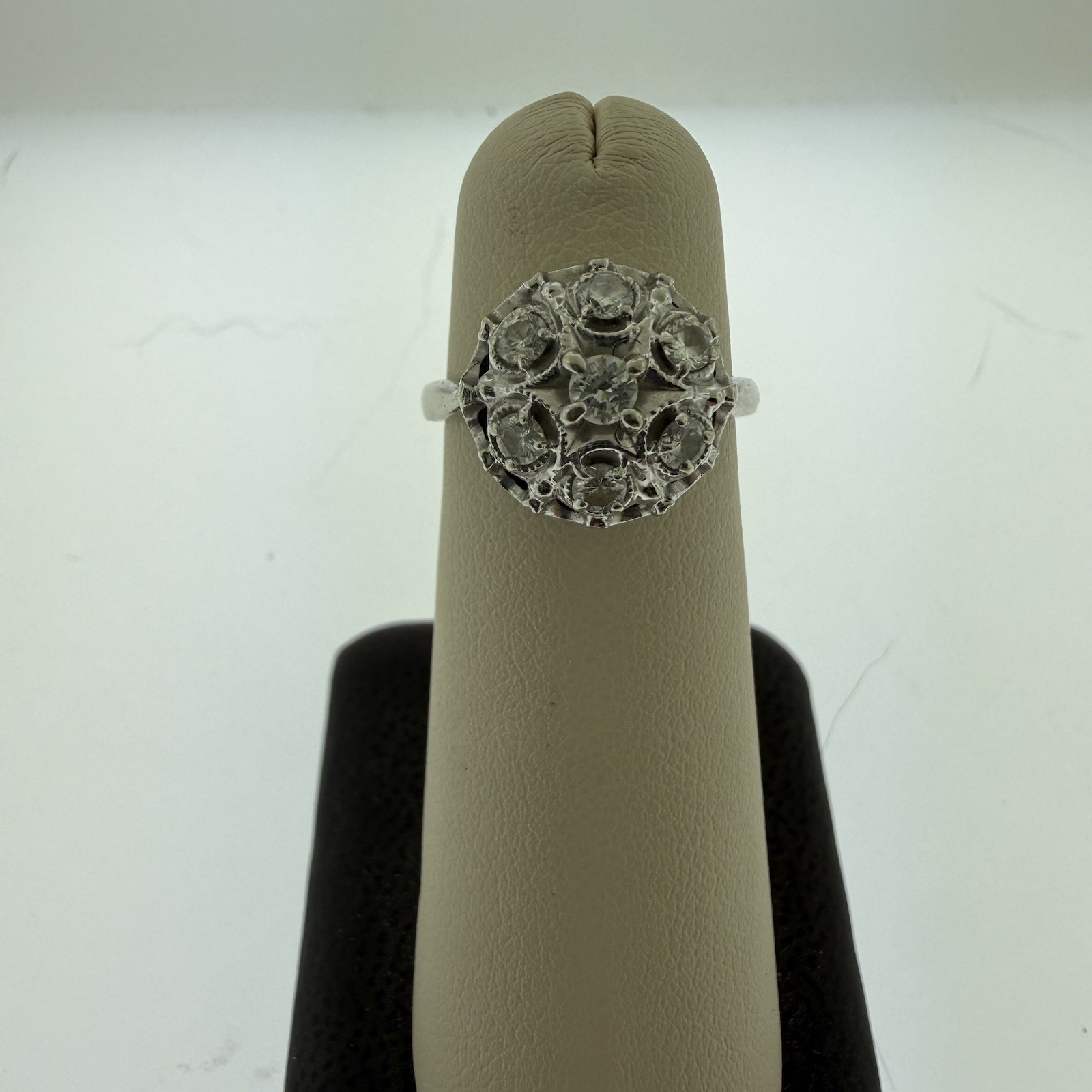 VINTAGE Estate 14k White Gold NATURAL Diamond 0.40CTTW Ring–Size 6