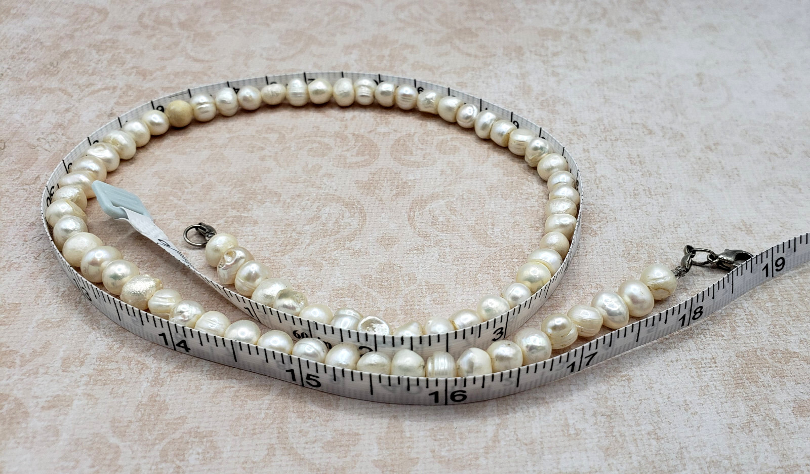 Vintage Estate 6mm – 7mm Pearl & Bead Necklace 925 Sterling Silver 18”