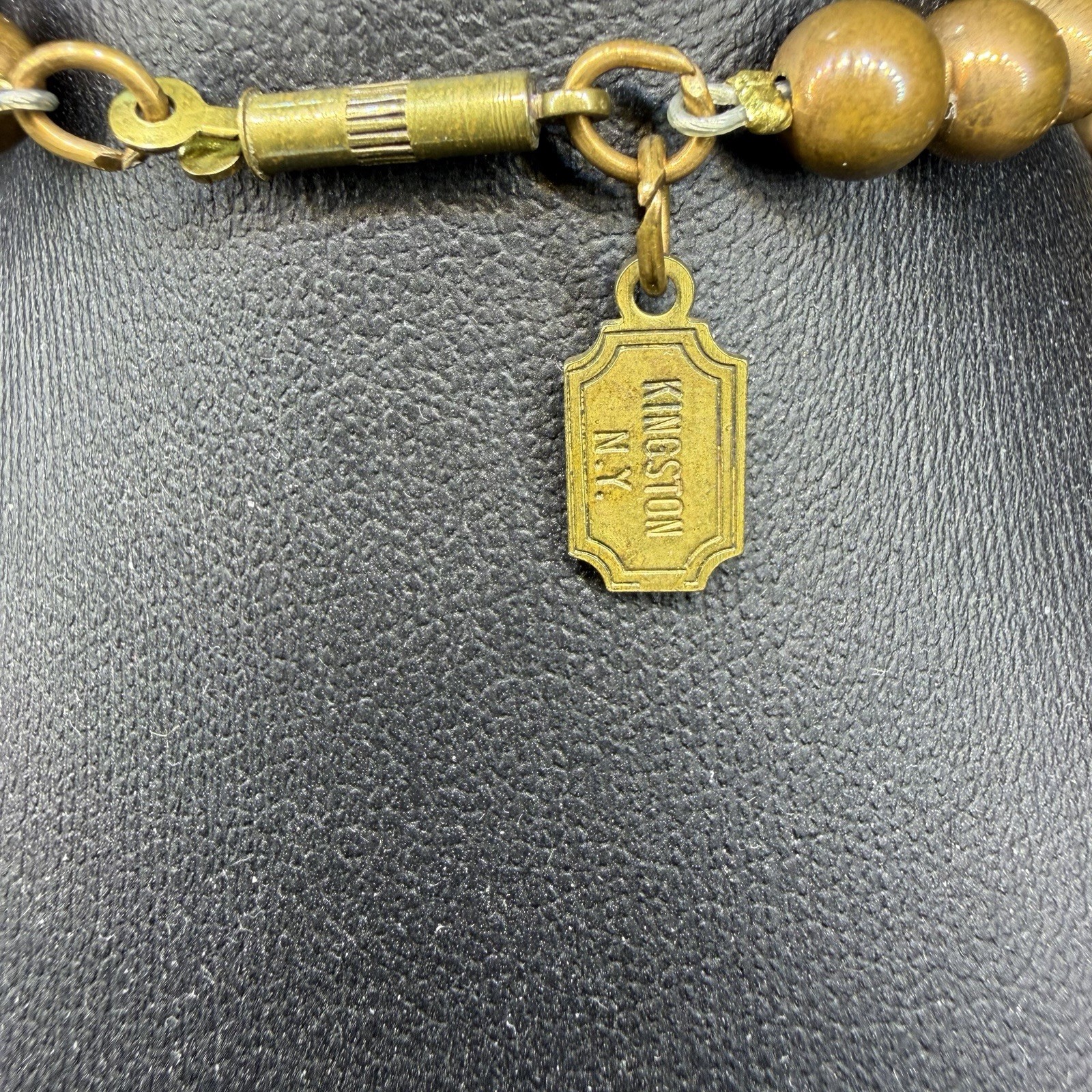 Vintage Pididdly Links Brass Bead Dangling Heart Cherub Key Charm Necklace 20in