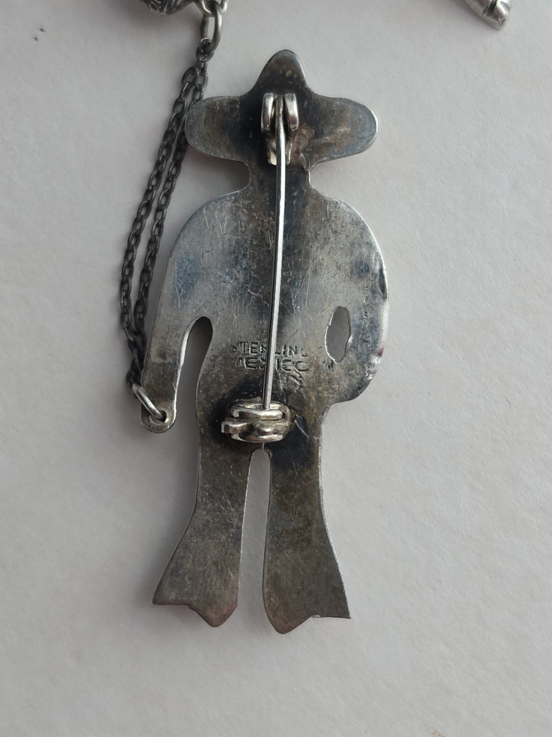 1950’s Mexico 925 Burro Chained To Fruit Seller Man Double Pins