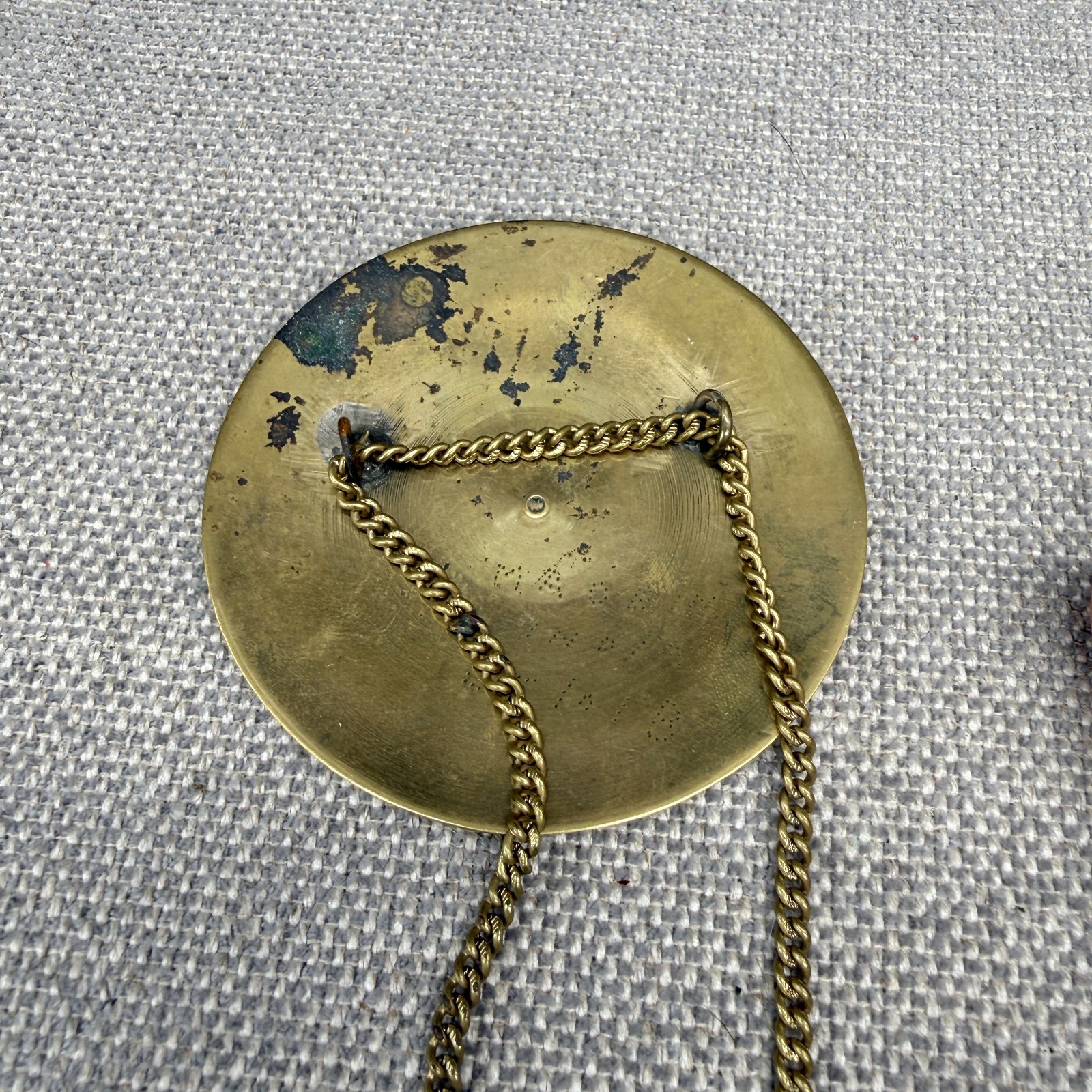 Vintage Necklace Toledo Style Pendant Black Enamel Gold Tone Intricate Design