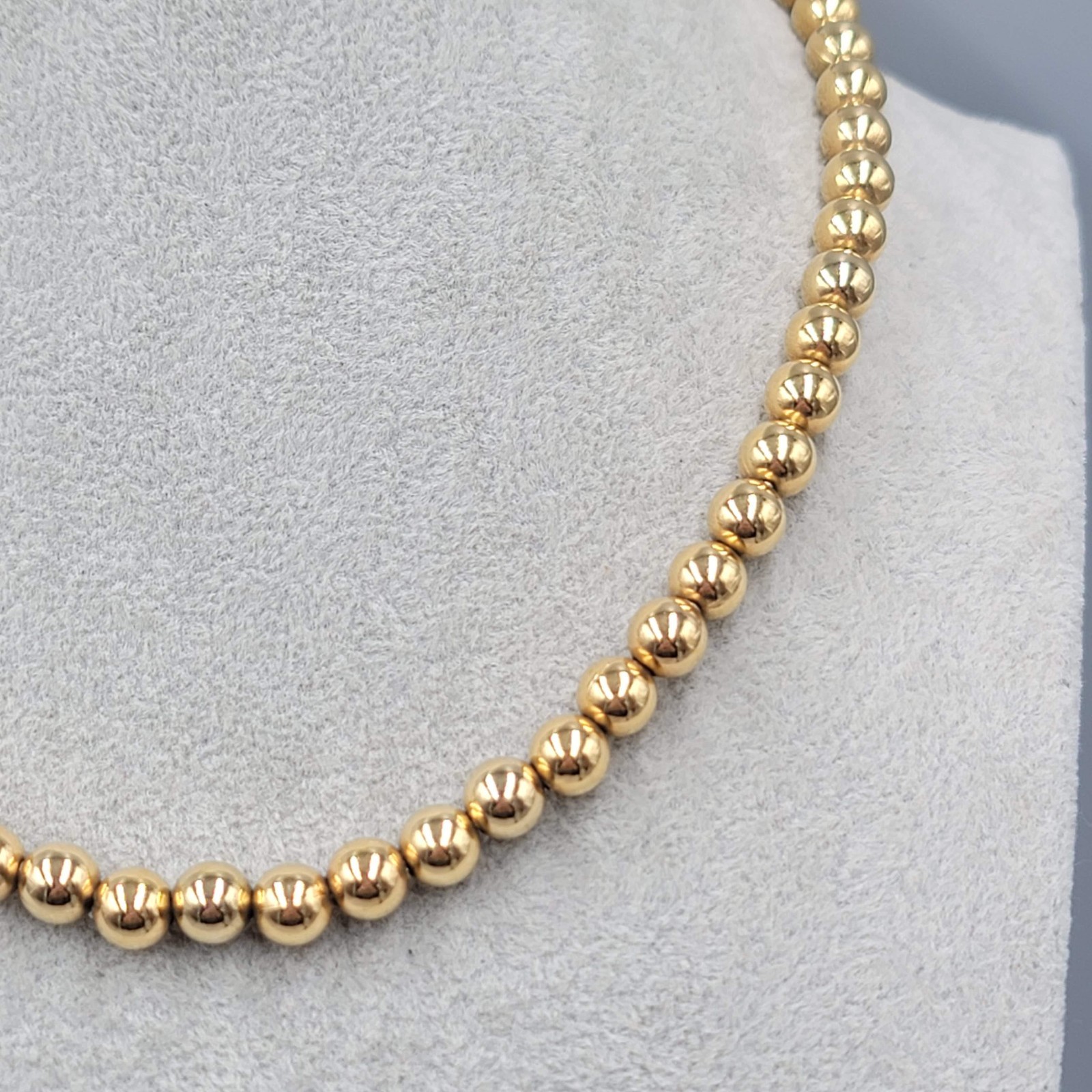 Vintage Napier Gold Plated Bead Chain Necklace 18 in