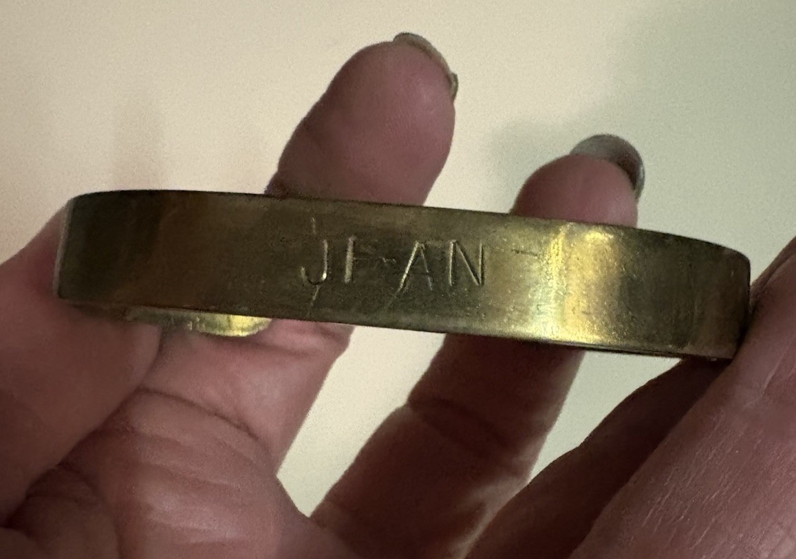 Vintage Brass Thick ID Bracelet monogrammed