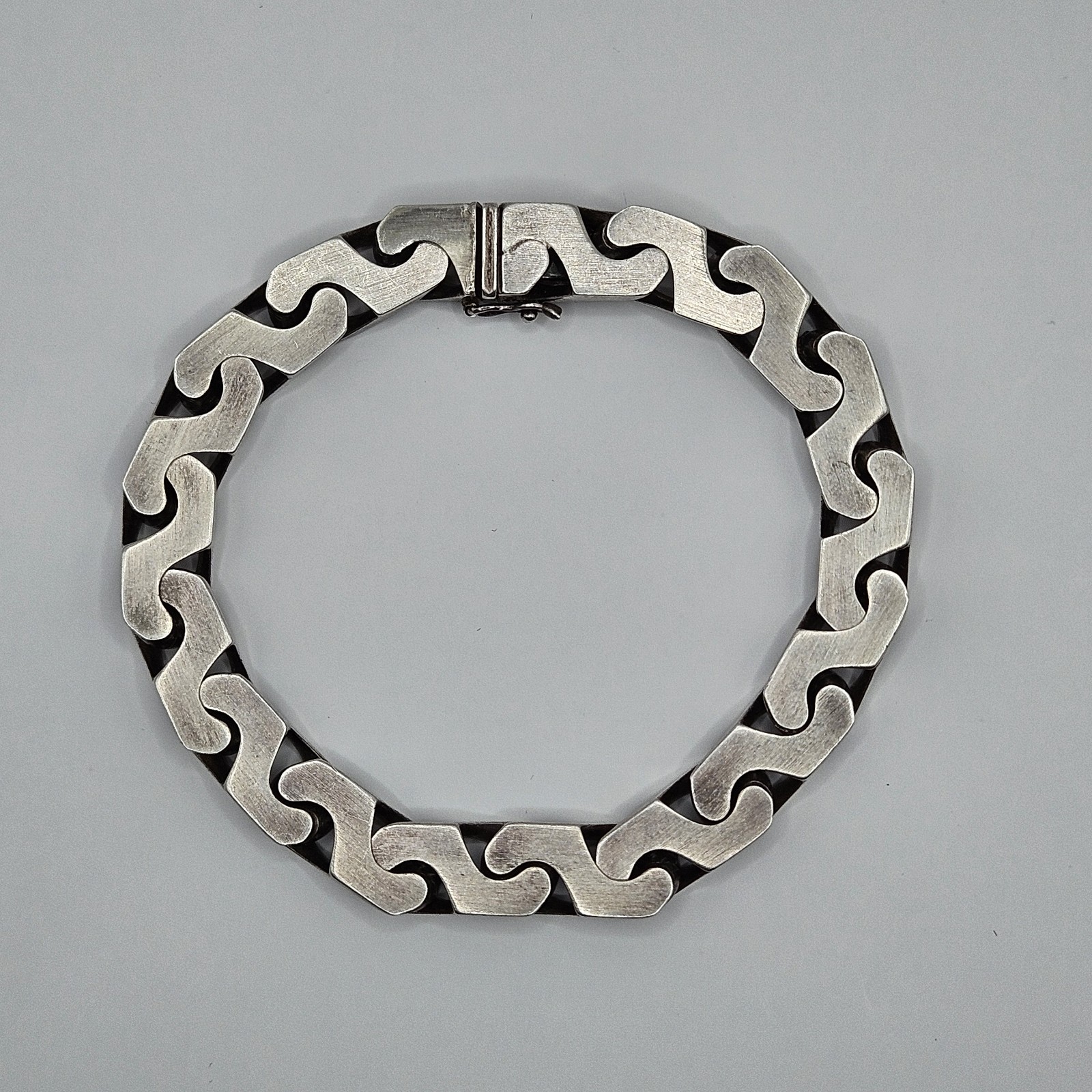 Vintage Handmade 835 Silver Fancy Link Chain Bracelet 8.5″ 10mm West Germany 58G