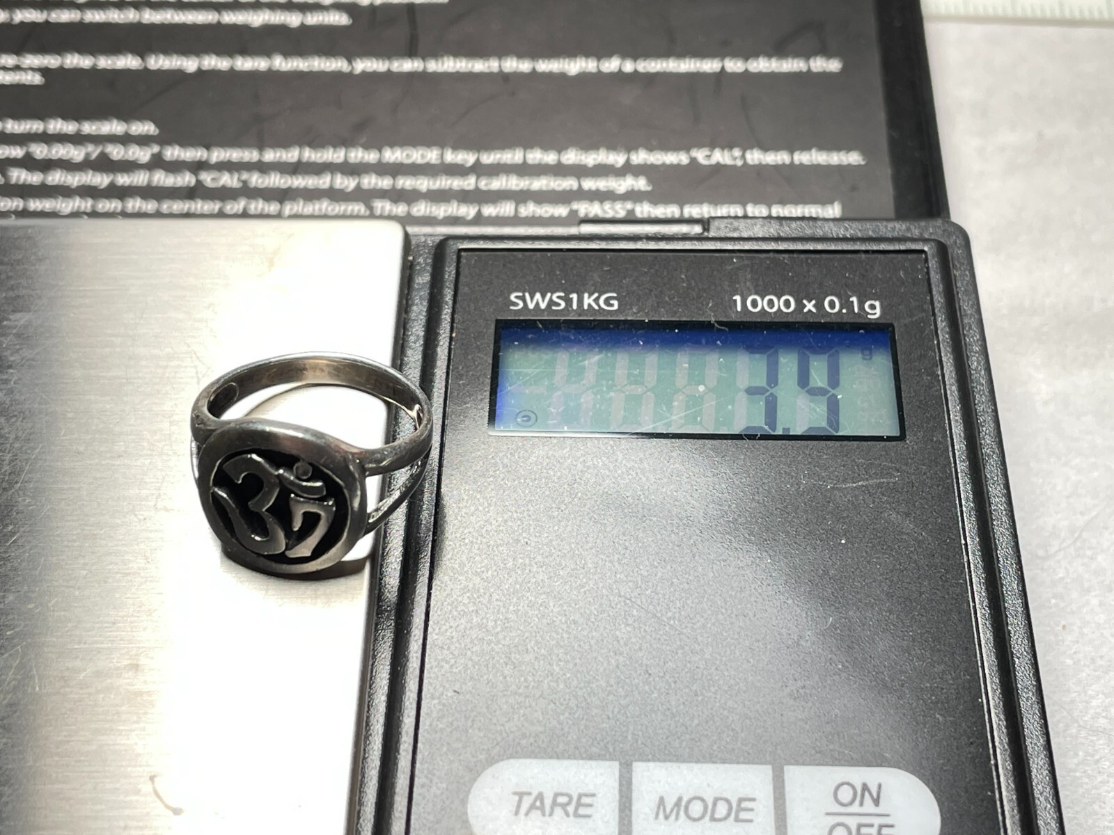 Vintage Sterling Silver 925 Ring with Unkown Symbol Size 4.75.