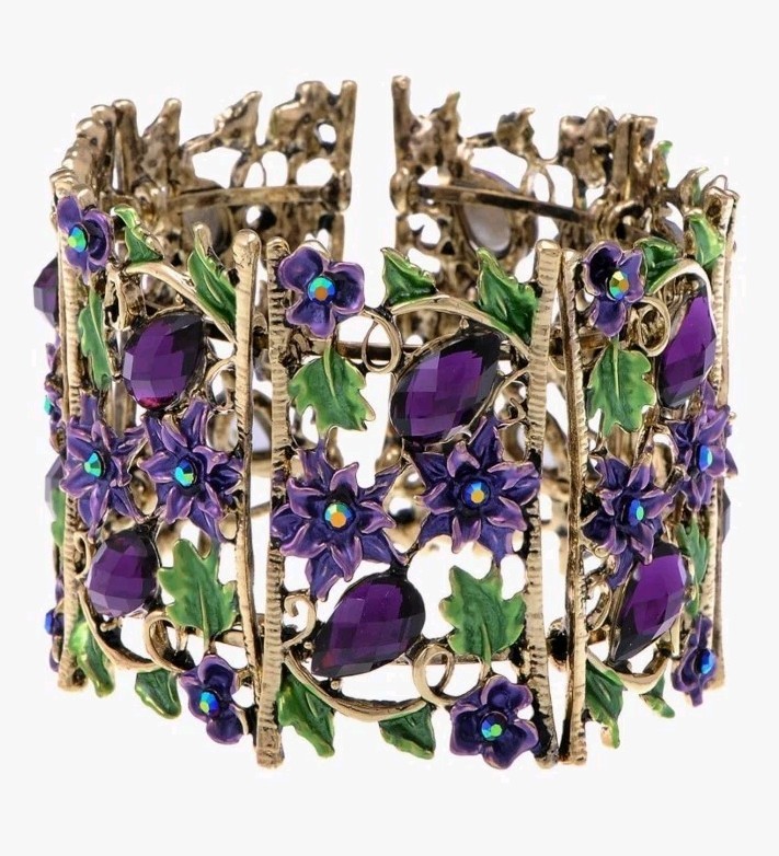 Alilang Antique Hollow Vintage Floral Topaz Crystal Rhinestone Flower Garden…