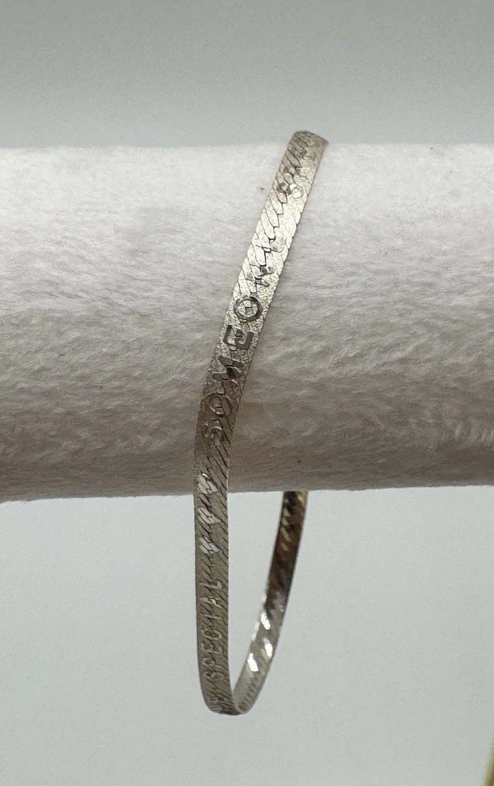“Someone Special” Vintage Herringbone Italy 925 Sterling Silver Bracelet 7.5in