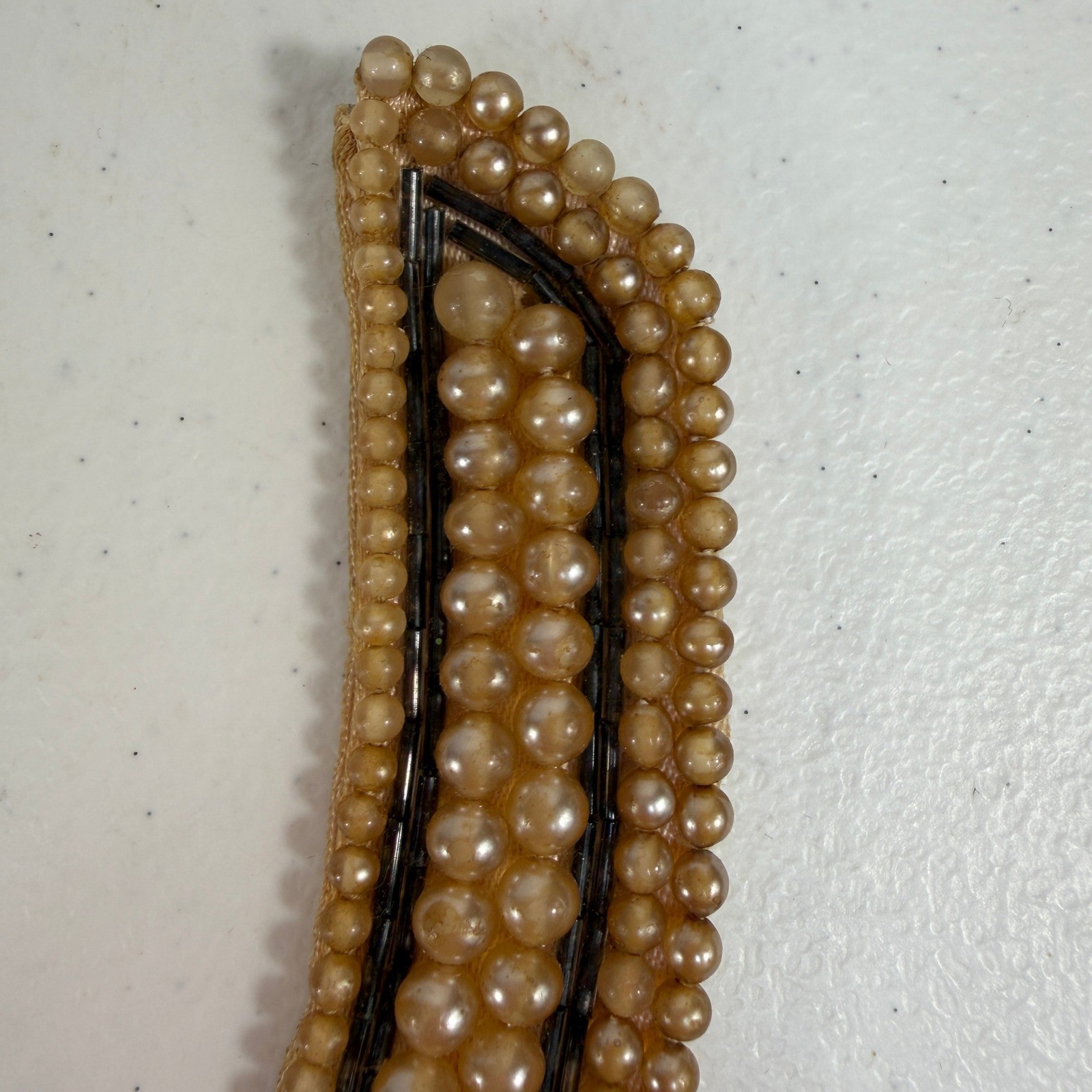 Vintage Necklace Choker Collar Faux Pearl Beaded Mid-Century Old Hollywood Glam