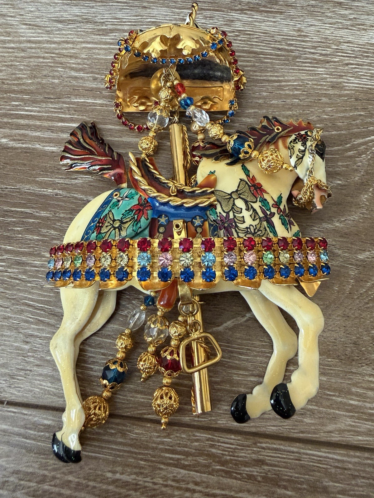 Lunch At The Ritz (LATR) Vintage Carousel Horse Set Brooch/Pendant Earrings