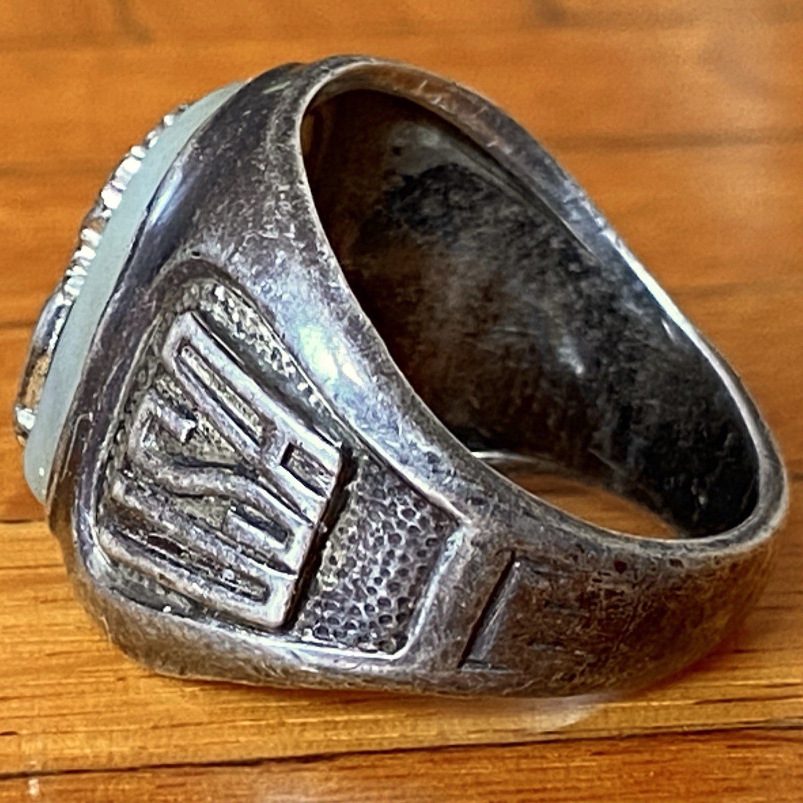 Vtg 40’s C&C Sterling Silver US Army Ring WWII 925 Mother of Pearl sz 10.5 ~READ