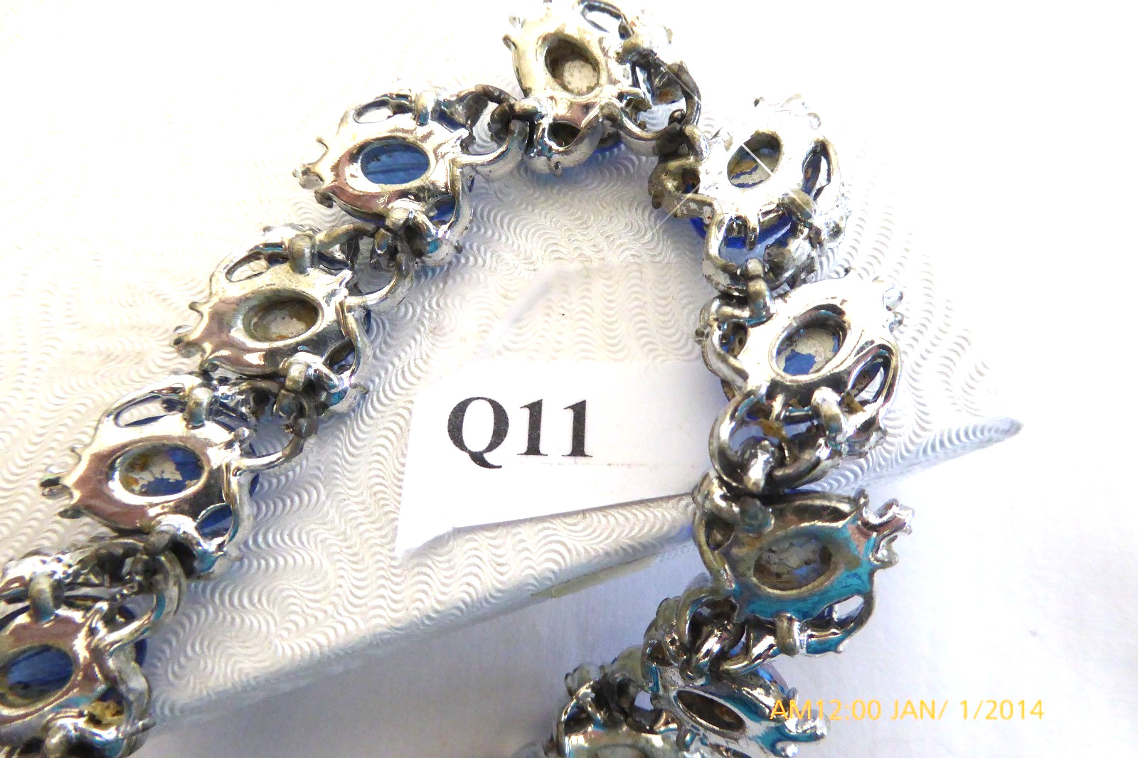 RARE VTG CORO BLUE RIBBED AB GLASS RHINESTONE NECKLACE BROOCH EARRINGS SET