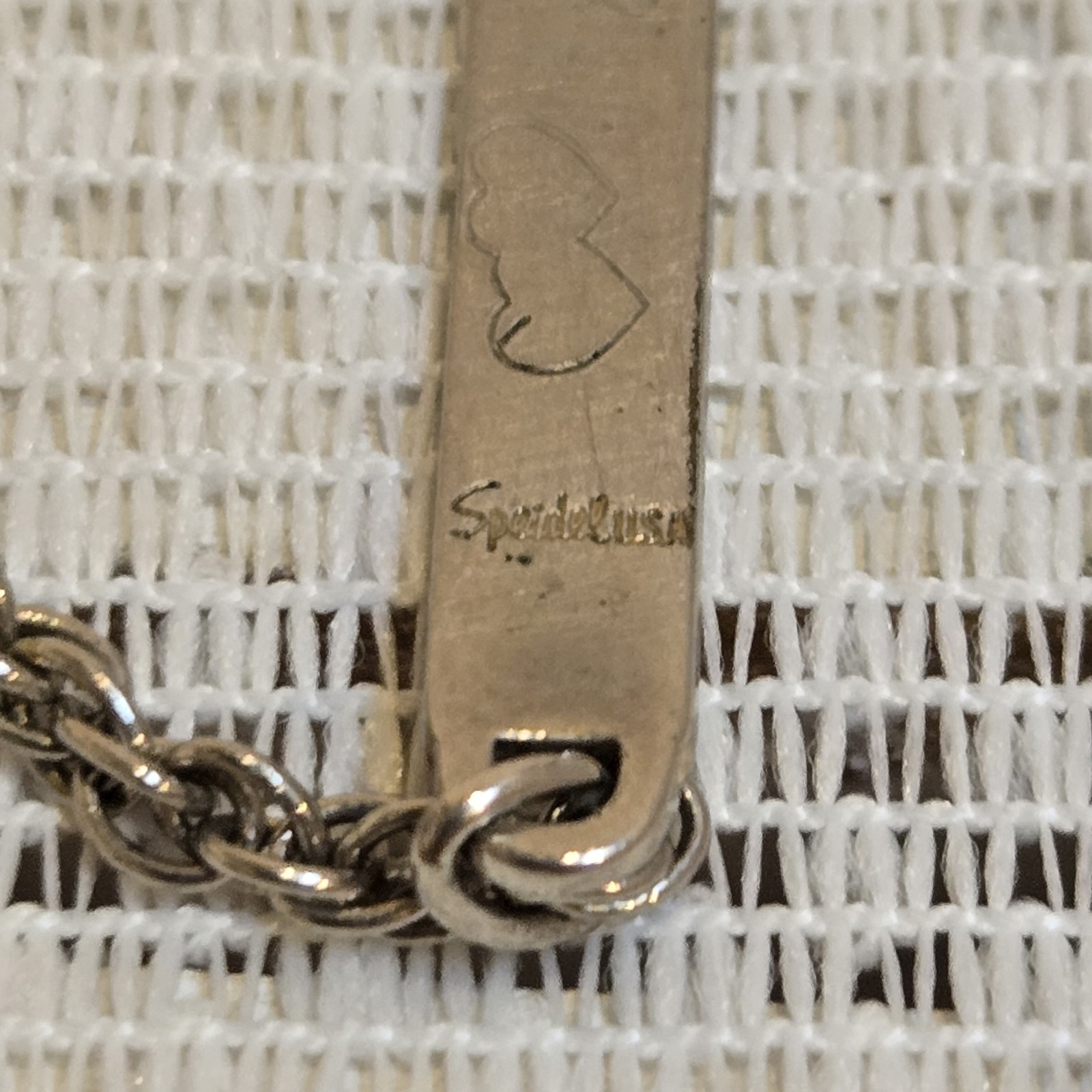 Vintage Speidel USA ID Bracelet Silver Tone Engraved Intials *READ DESCRIPTION*