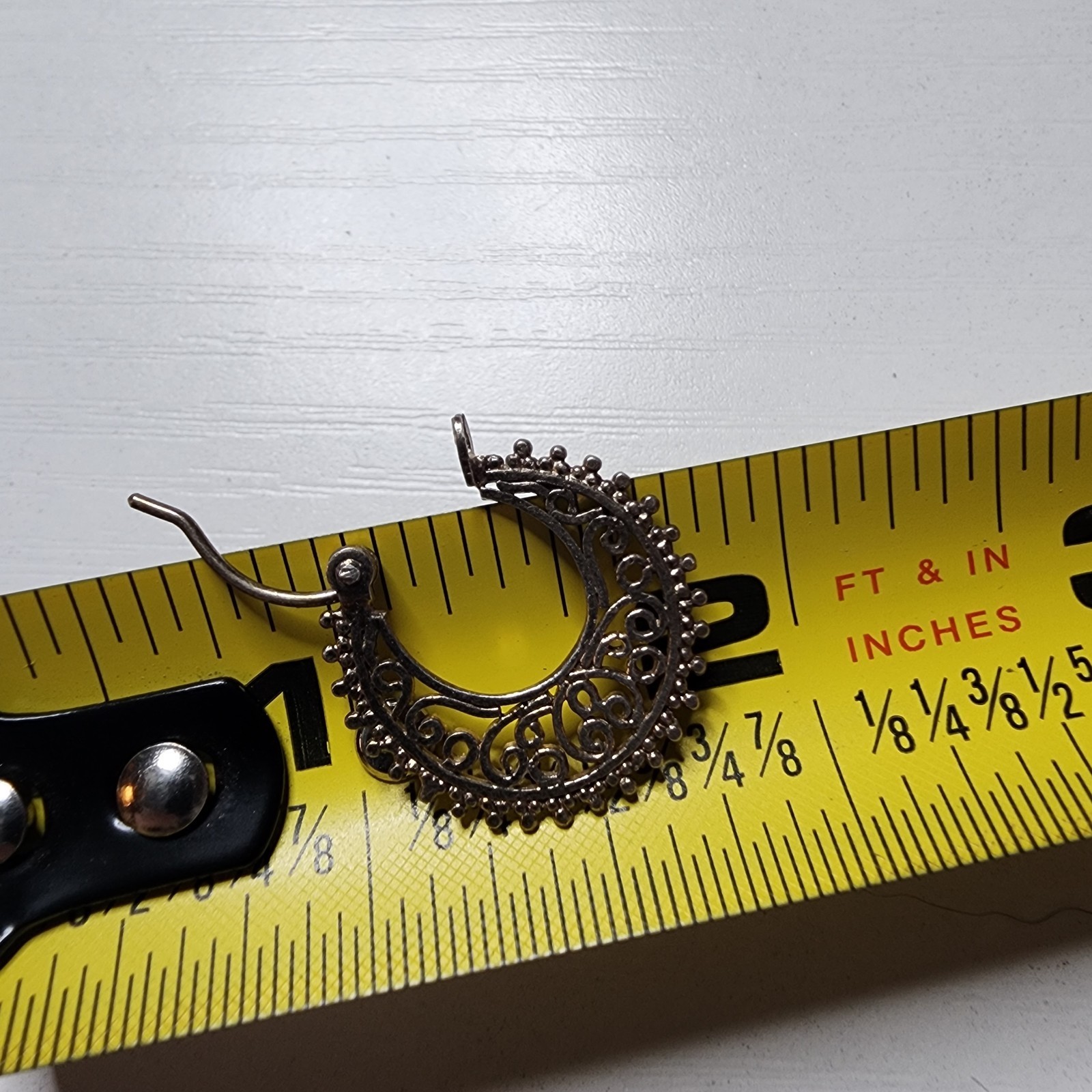 Vintage Moon Earrings Metal Dangle Crescent