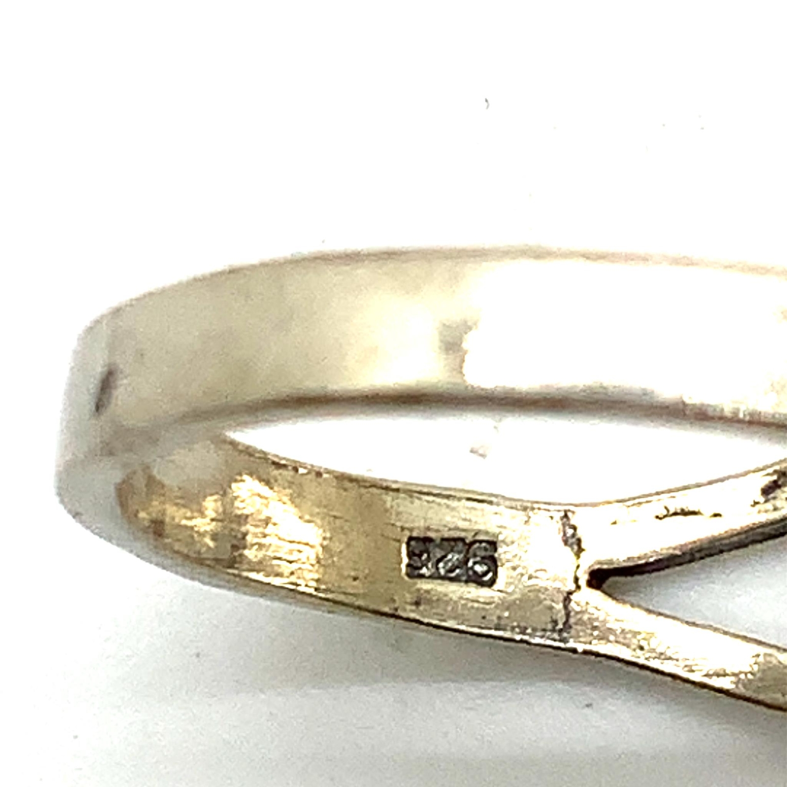 Vintage Sterling Silver Signed 925 Oxidized Carved Botanical Plant Ring sz 7 1/4