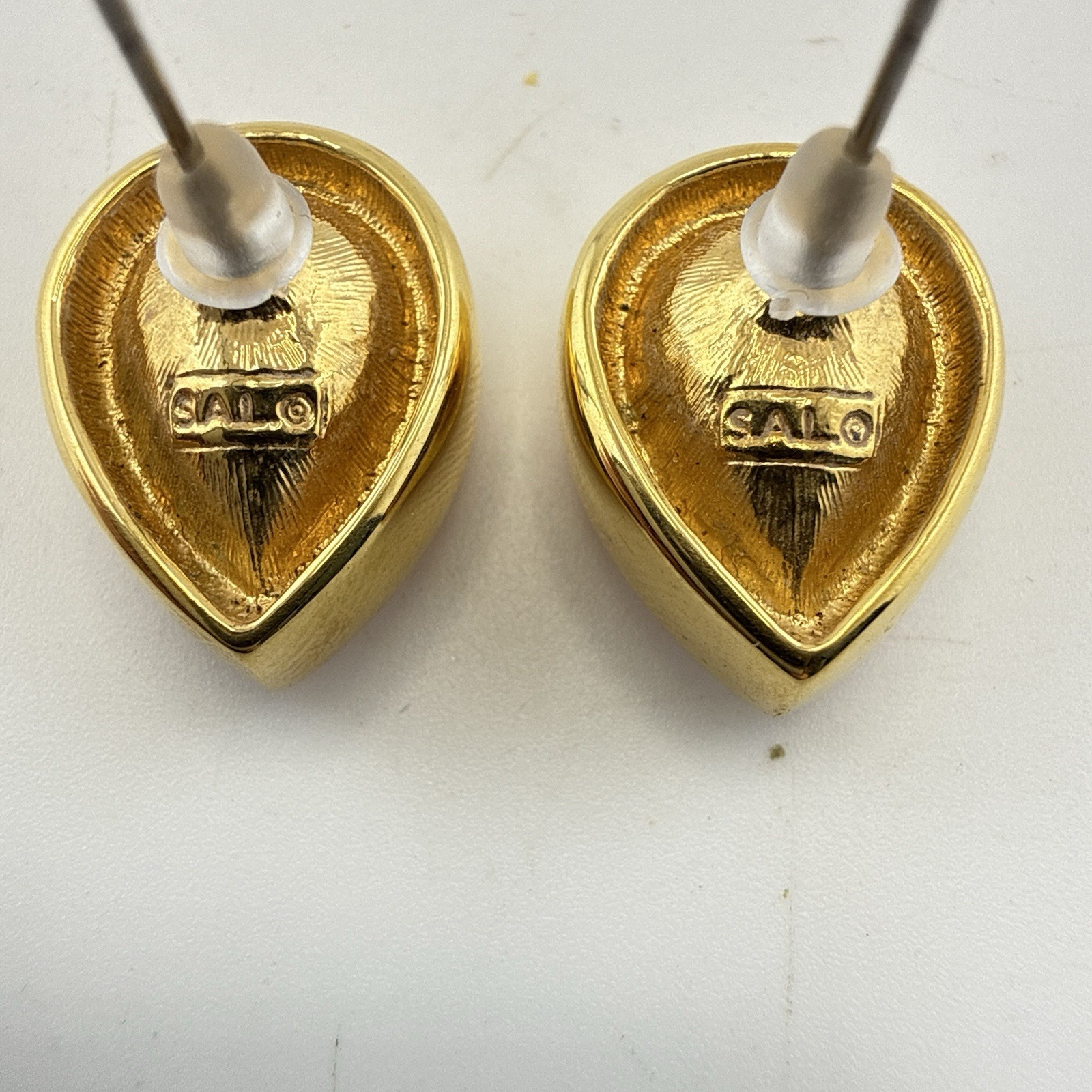 Vintage Swarovski Earrings SAL Pink Rhinestone Crystal Pear Teardrop Gold Plated