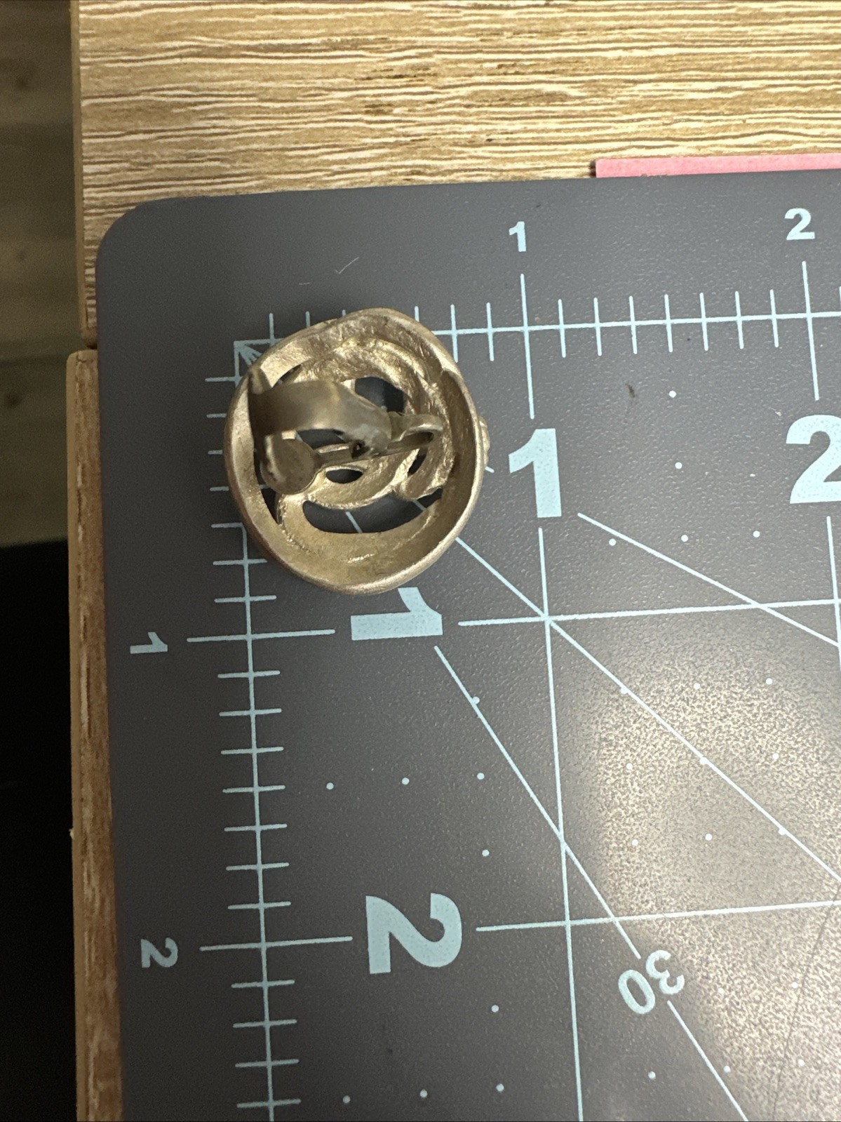 Unique Swirl Silvertone Clip On Approximately 50S Art J101