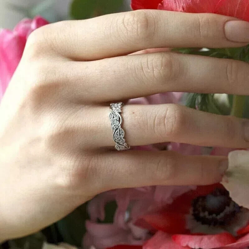 Art Deco Style Lab-Created Diamond Bridal Wedding Ring Set 14K White Gold Finish