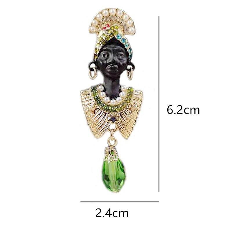 Fashion Exquisite Enamel Brooches Pearl Crystal Pendant Pin Jewelry Accessories