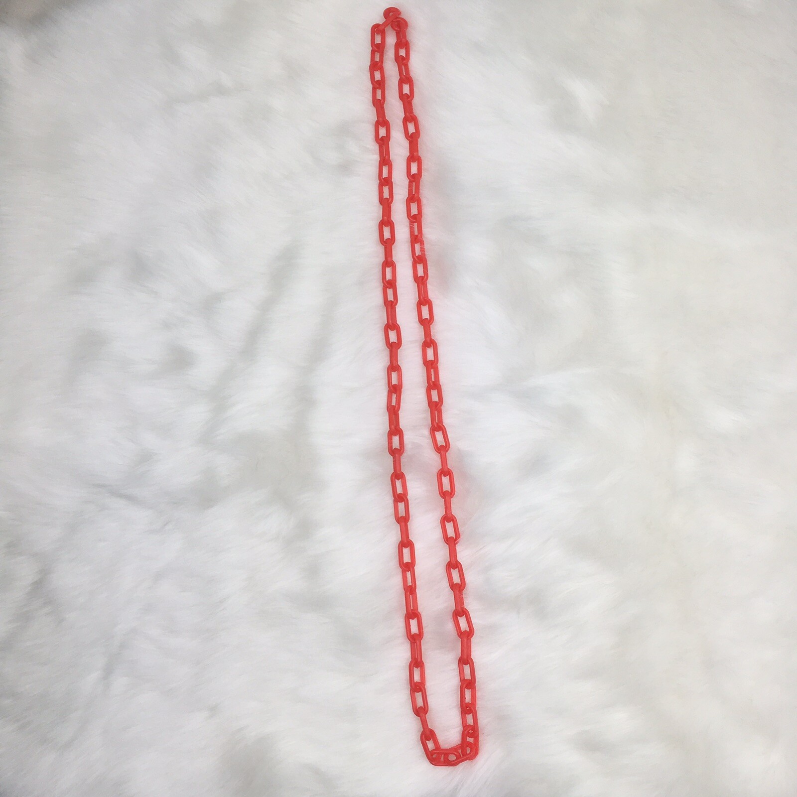 NEW Bell Charm Plastic Link Chain Necklace Costume Deadstock Vintage Retro 1980s