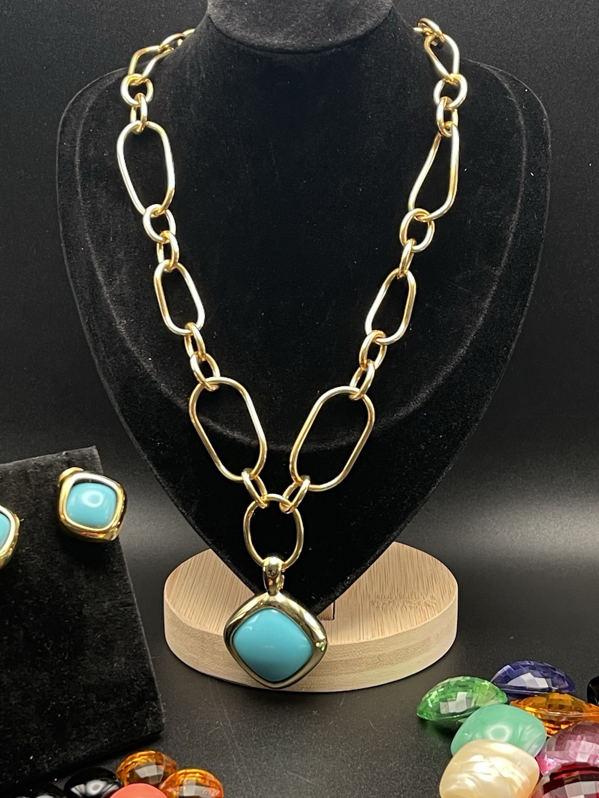 🔥JOAN RIVERS Interchangeable Link Necklace & Earring Set Multiple Colors.