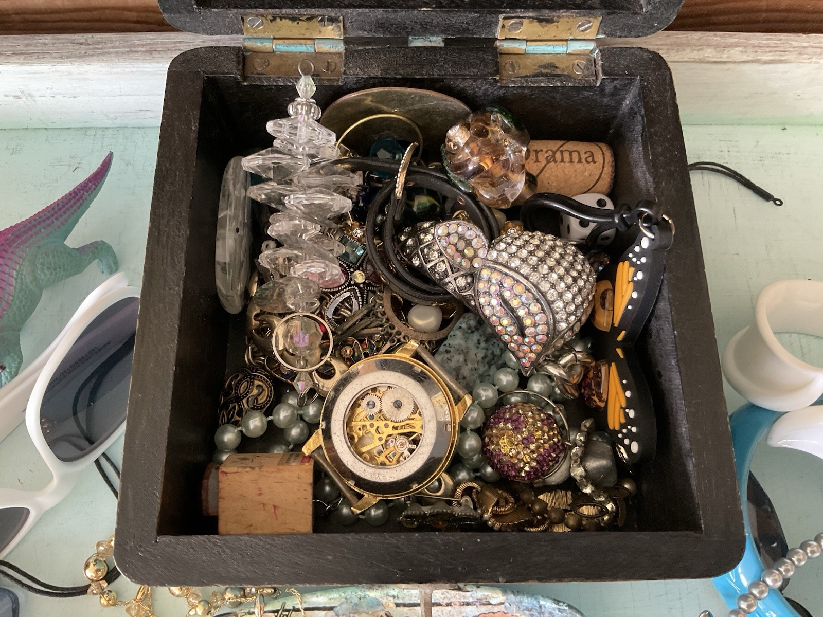 Vintage to modern Jewelry junk drawer Lot Harvest scrap wear repair Fun pieces!