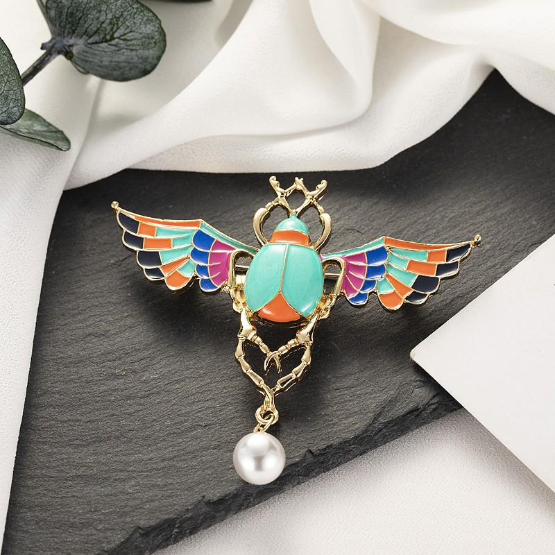 Elegant Colored Enamel Beetle Brooch Pin Corsage Luxury Jewelry Holiday Gift