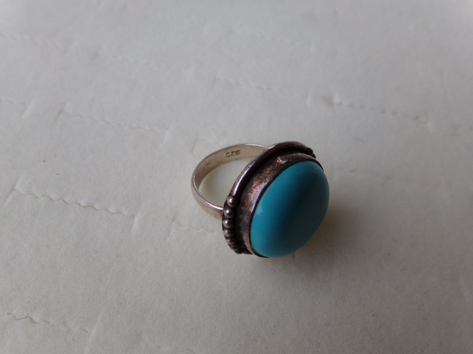 Lovely Native American Sterling Silver Turquoise Ring size 7.25