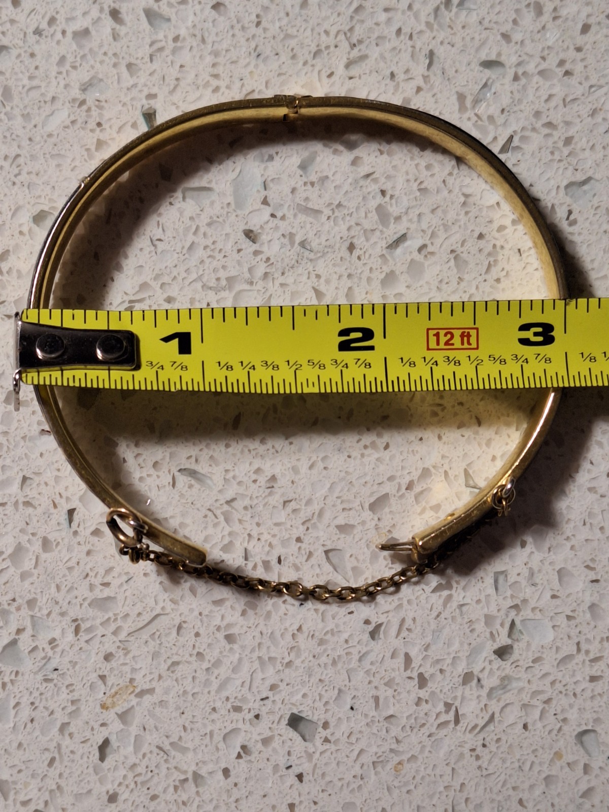 Vintage Damascene Hinged Bangle with Birds & Flowers Black and Gold tone