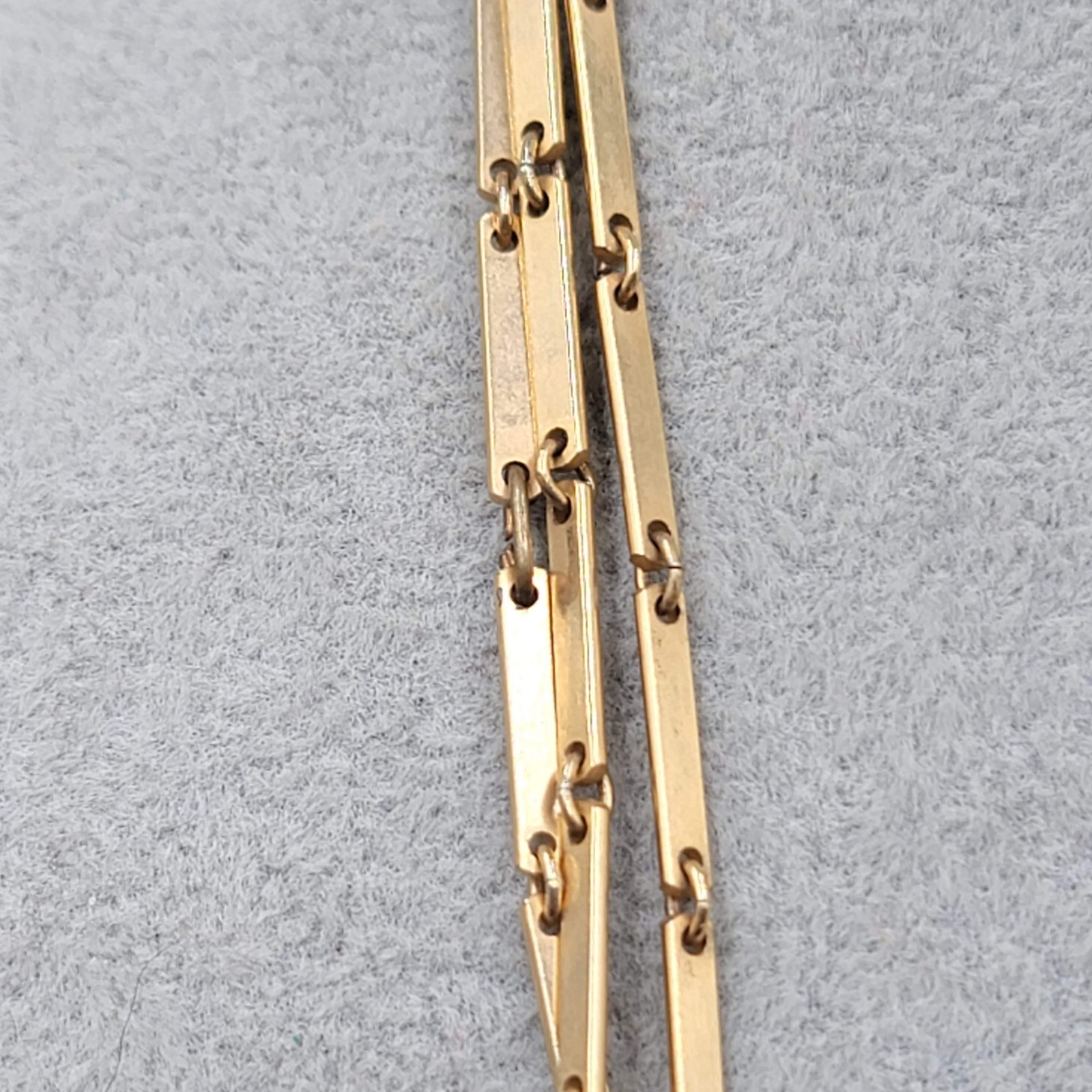 Vintage Bar Link Chain Necklace Gold tone Very LONG 84″