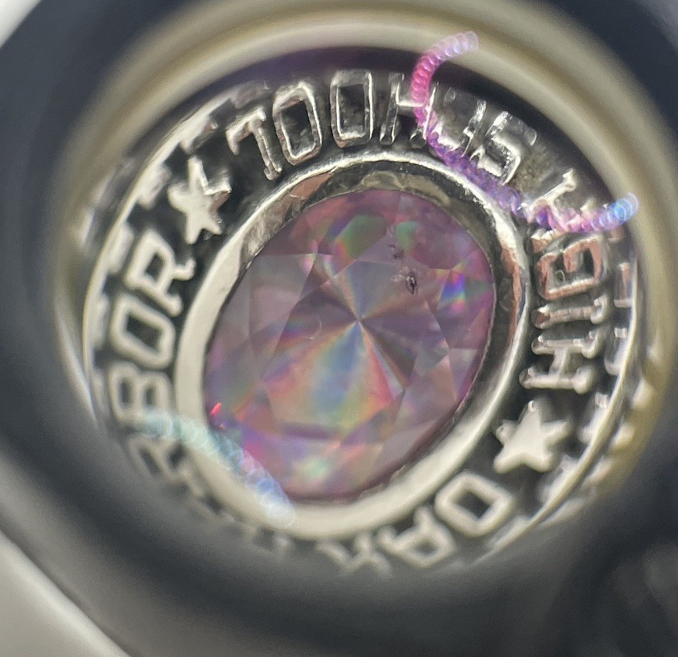 Balfour Celestrium 1984 Oak Harbor HS Class Ring Iridescent Stone Sz 9.5 Women’s