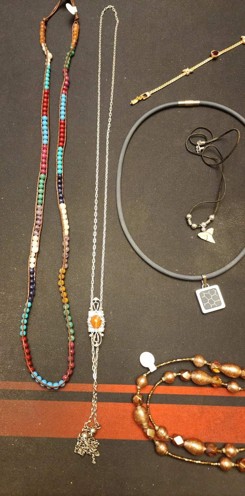 Lot #38 of random estate sale jewelry, mostly necklaces, chains, chokers