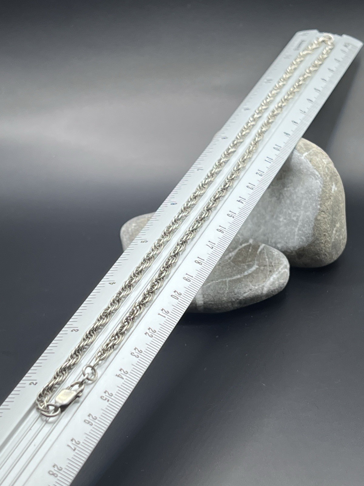 Vintage USSR 925 Silver Rolo Chain Size 21 In Weight 12 g.