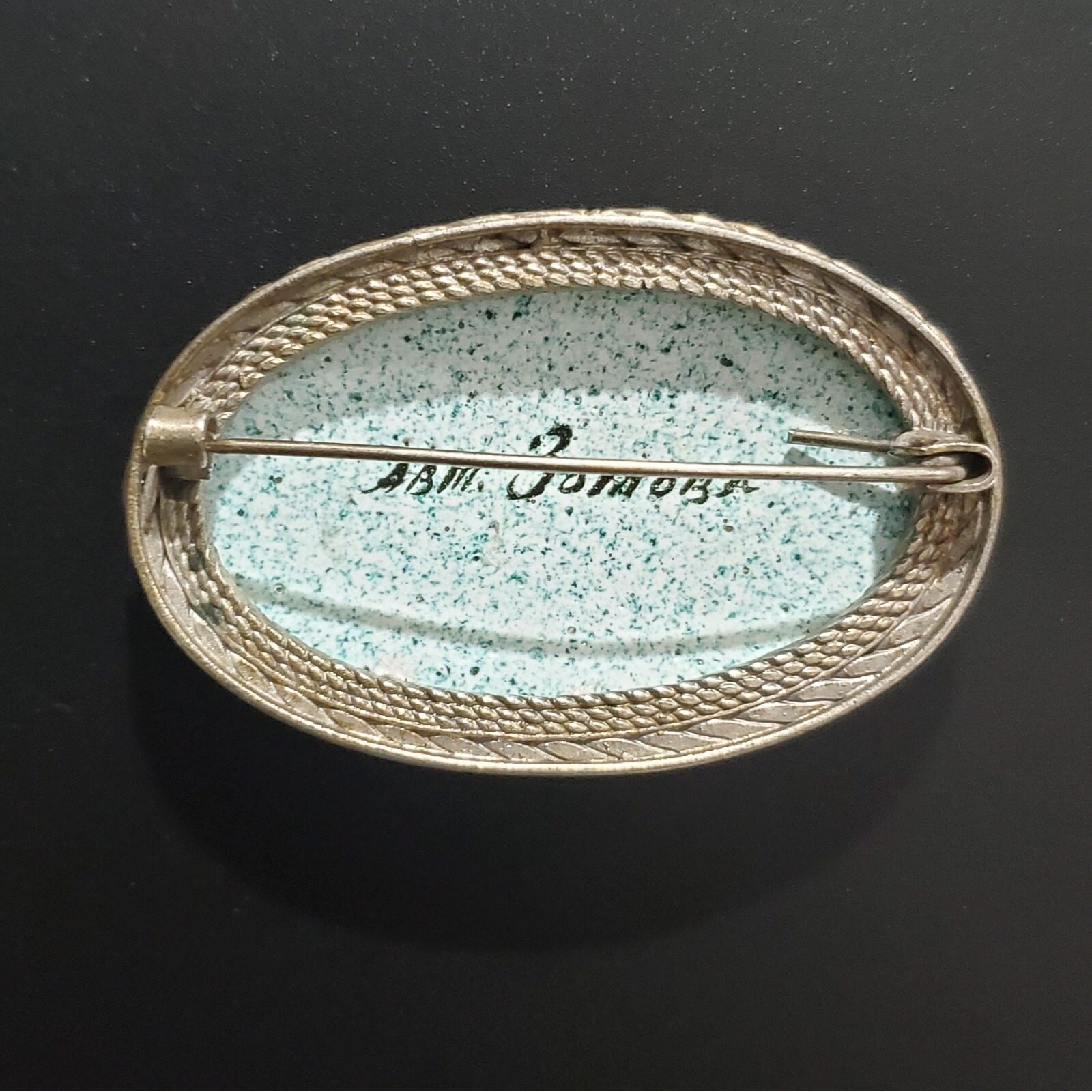 OOAK Artisan Landscape Brooch Signed 2×1.5″ inches One-of-a-kind Vintage