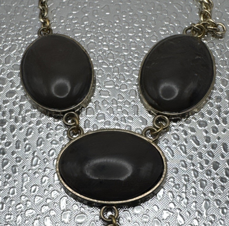 Designer ERICA LYONS Multiple Faceted Stones Cabochon Necklace NWT