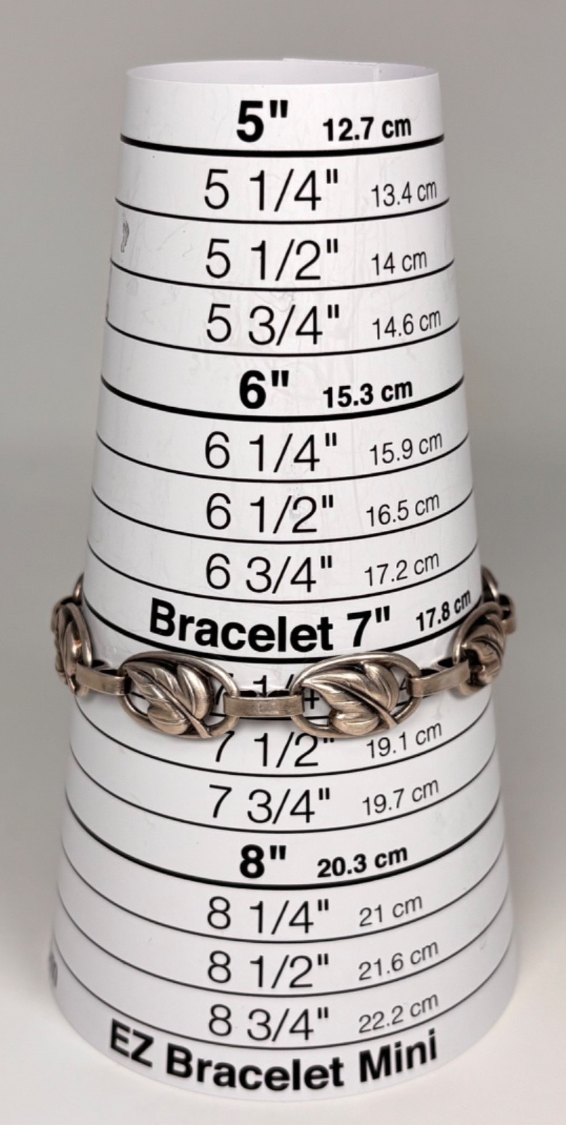 Vintage Danecraft Bracelet Sterling Silver Oval Repoussé Leaf Links 7 Inch MCM
