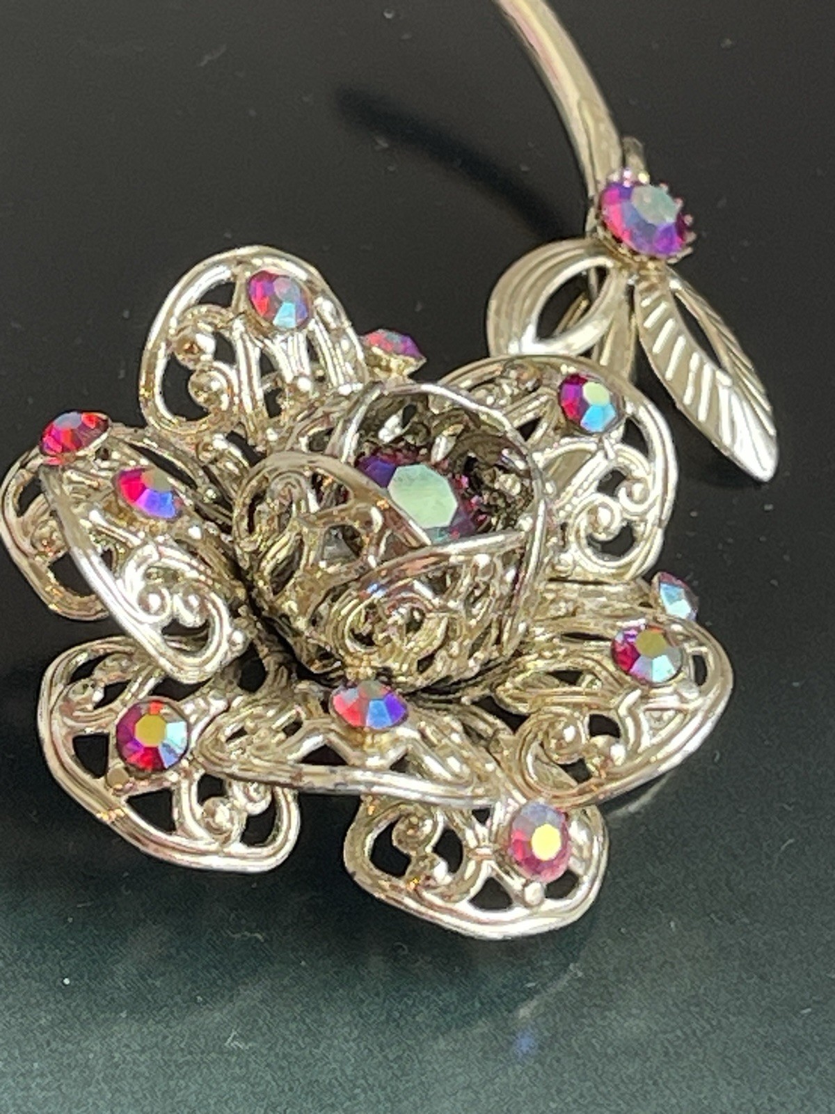 Vintage Signed Sarah Coventry Fashion Flower Book Piece 1961 Brooch