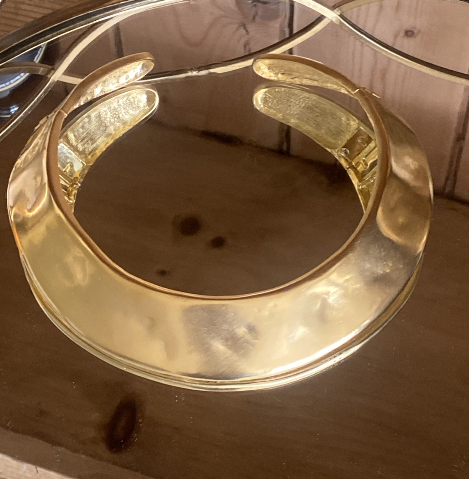 Beautiful Vintage Les Bernard Vogue Egyptian Revival Gold Plate Collar Necklace