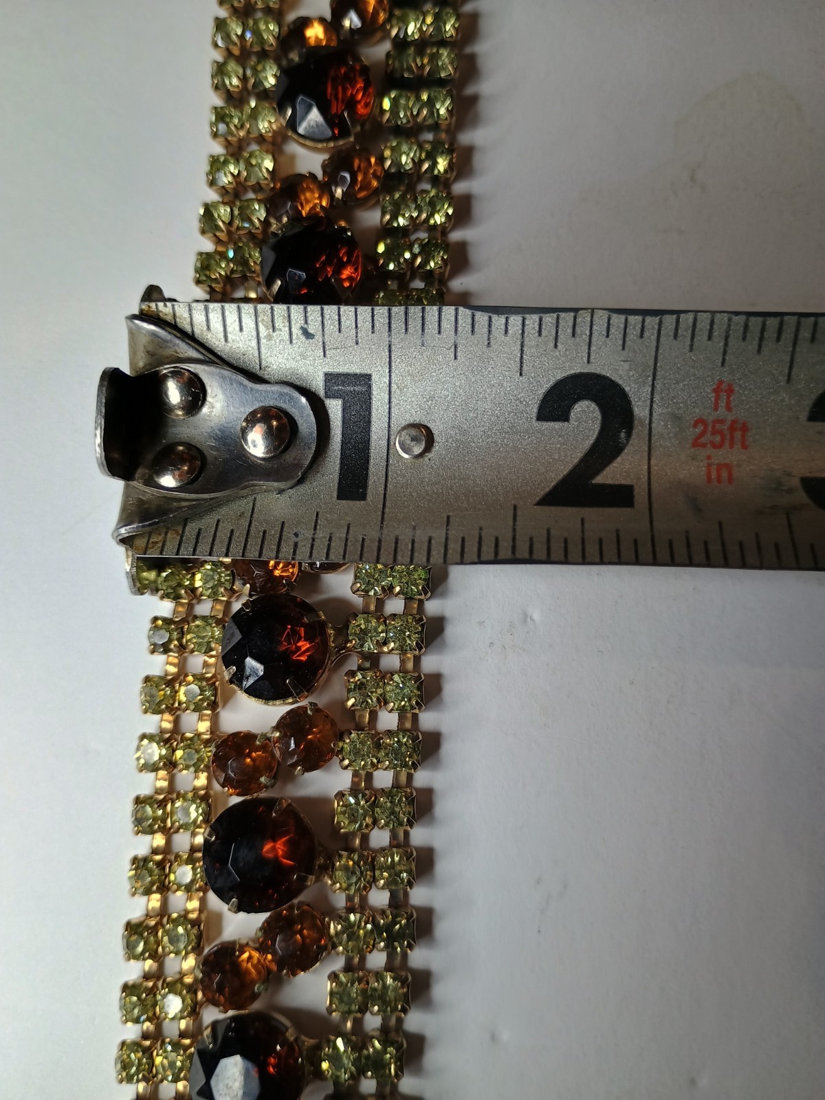 Vintage Brown Rhinestone Bracelet & Necklace Set 1950’s 1960’s