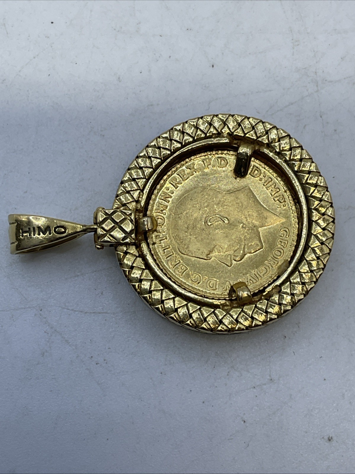 1911 GREAT BRITAIN KING GEORGE GOLD COIN in 21K Frame & Lock CUSTOMIZED CHARM