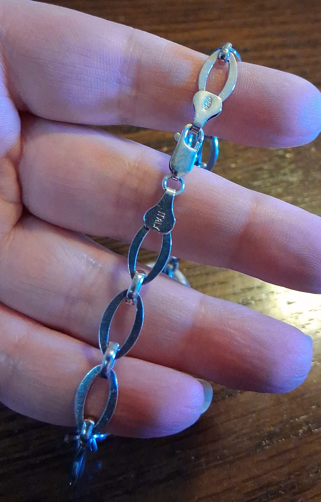 Vintage Sterling Heart Charm 8″ Chain Bracelet 13g See Pics/Description