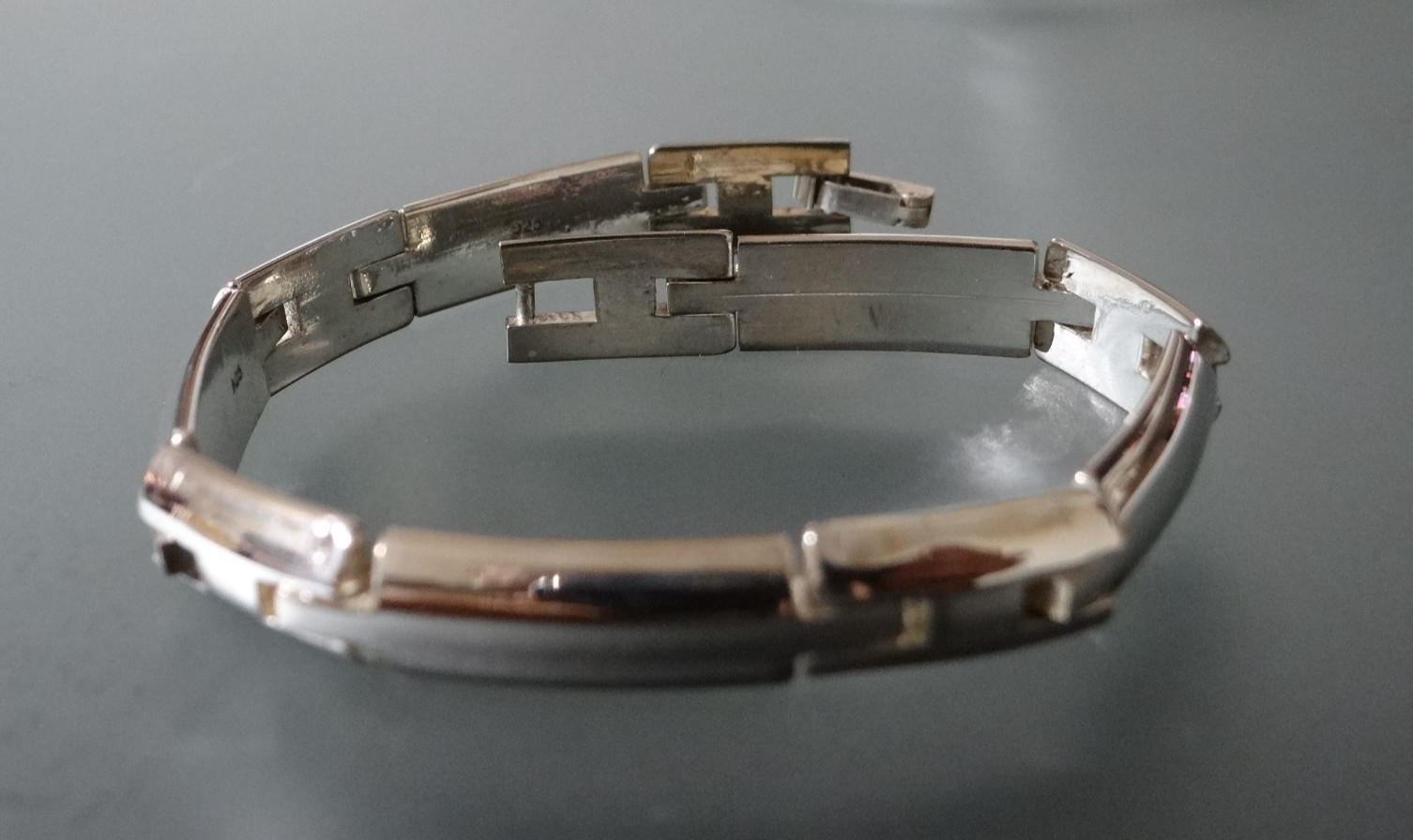 Vintage 925 Sterling Silver Panel 7″ Bracelet 30g