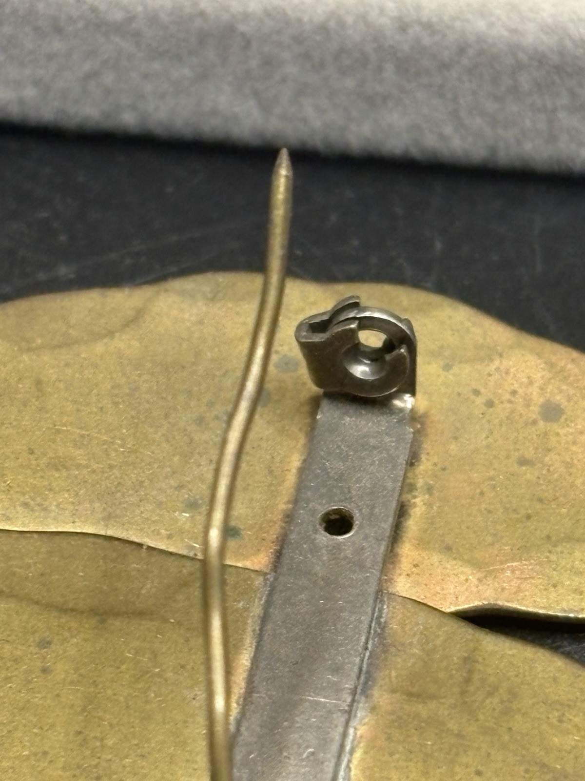 Mid Century Modern Brass Leaf Brooch Abstract Brutalist Style 3” Pin