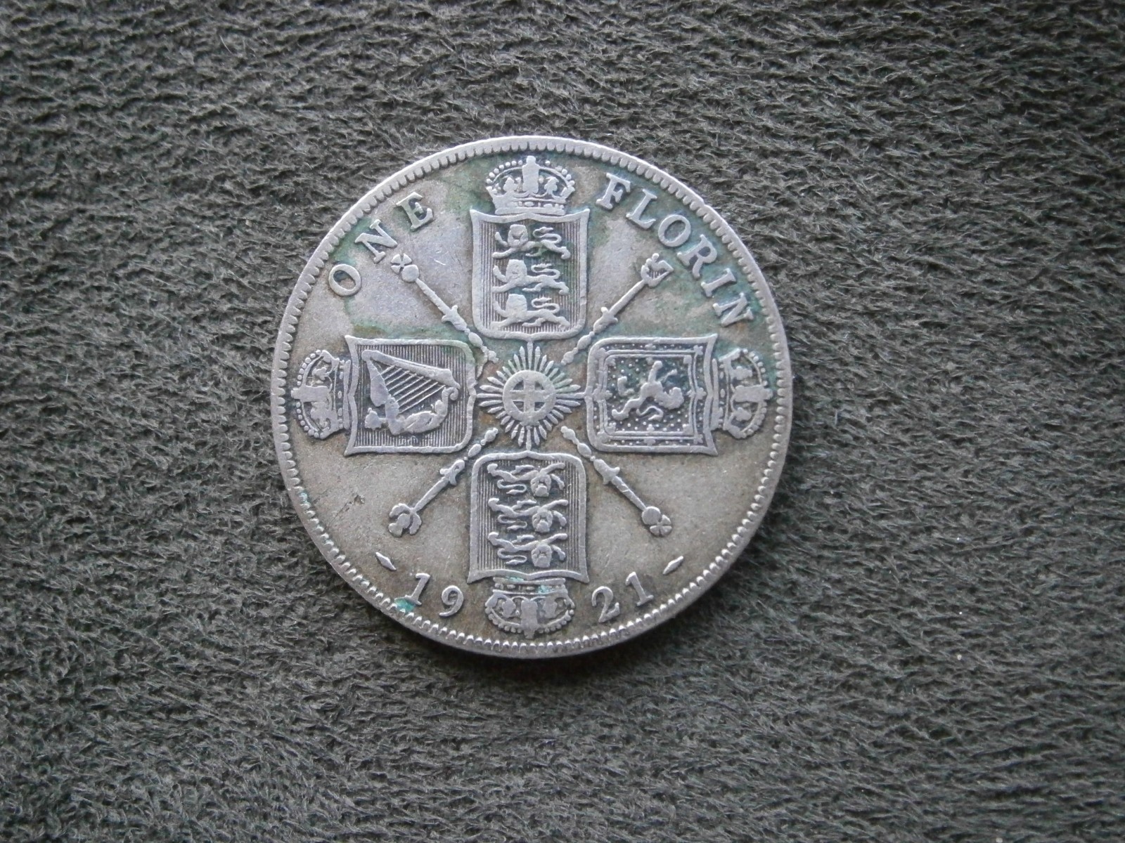 George V Florin Great Britain .500 Silver Coin ~ 1921 ~ 11.1g