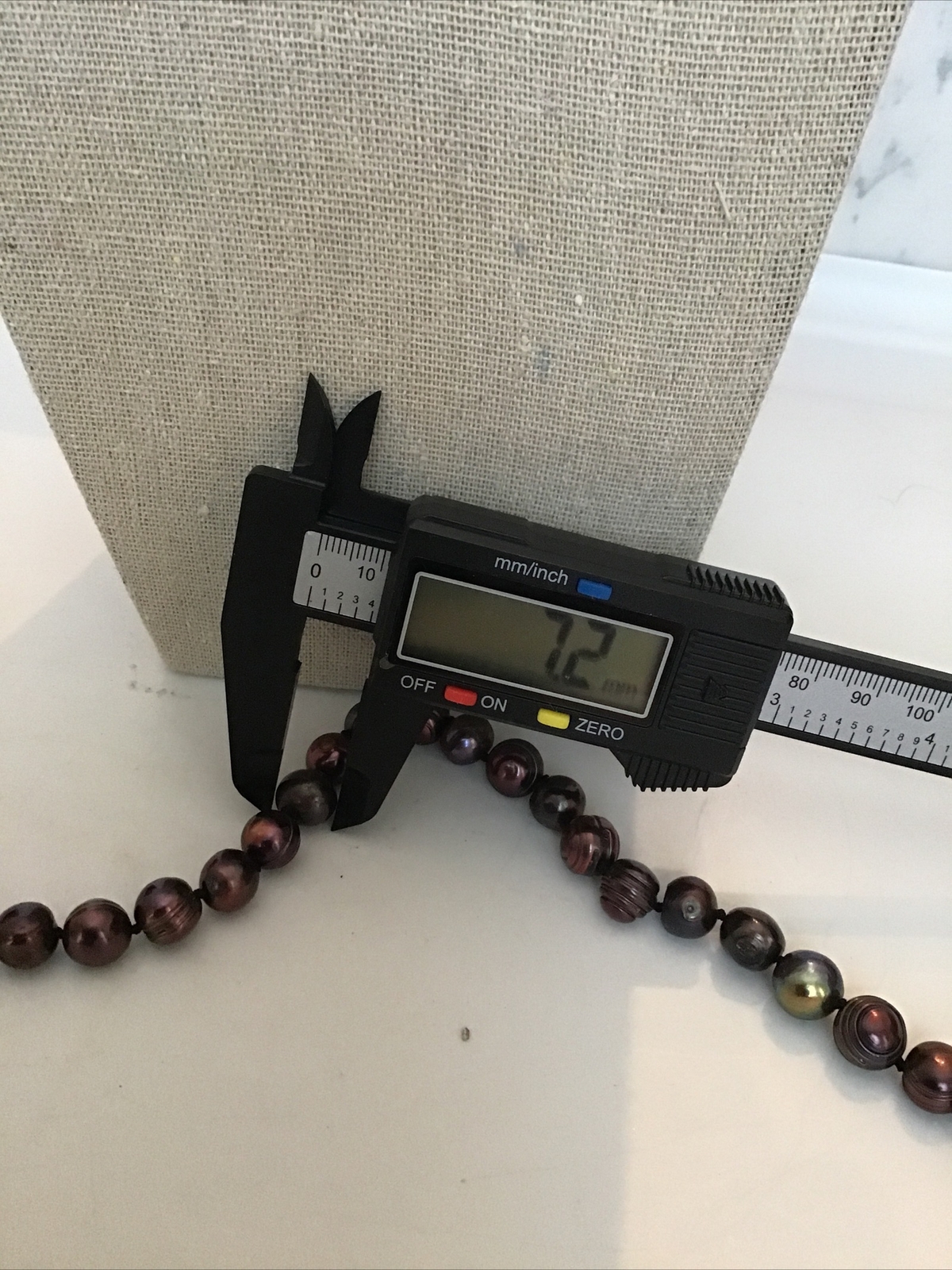17″ Strand Copper Purplish Cultured Pearls Clasp Necklace 6.4-7.2MM 40 Pearls