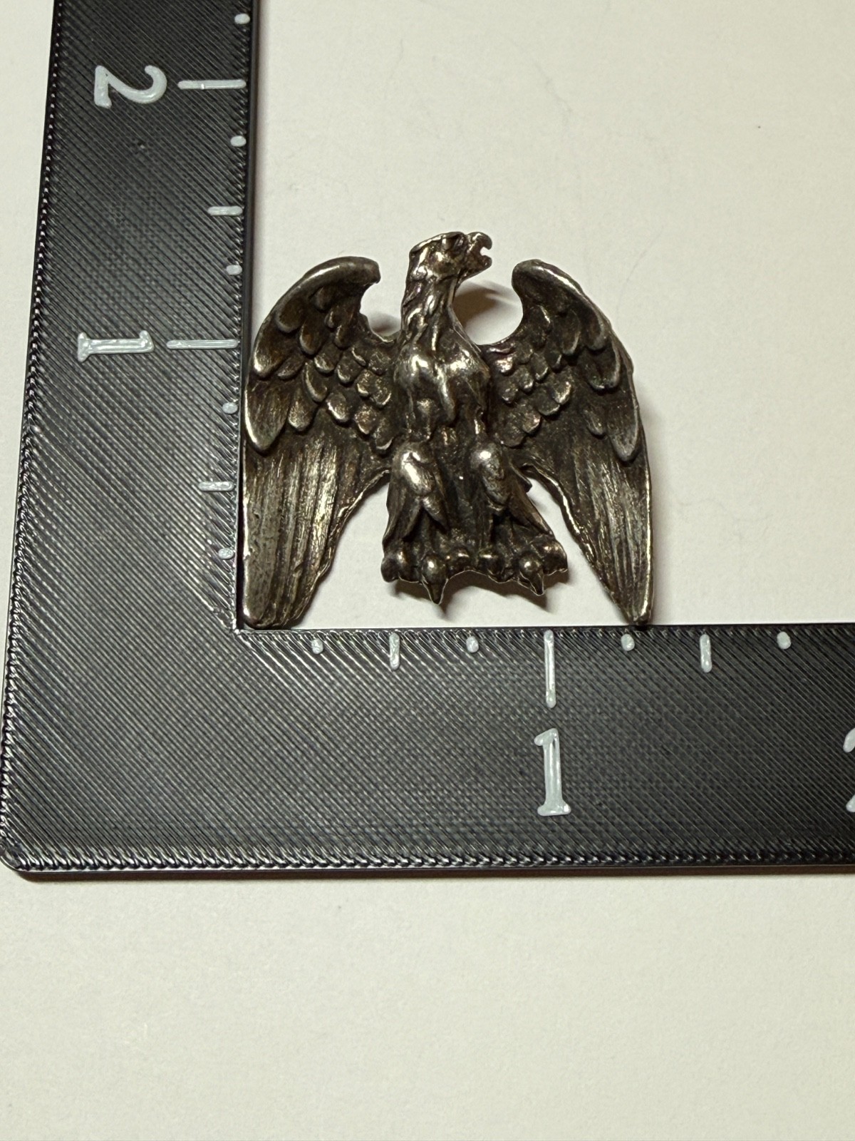 Vintage Eagle Brooch Pin Bird Critter Heraldic European Silver Tone