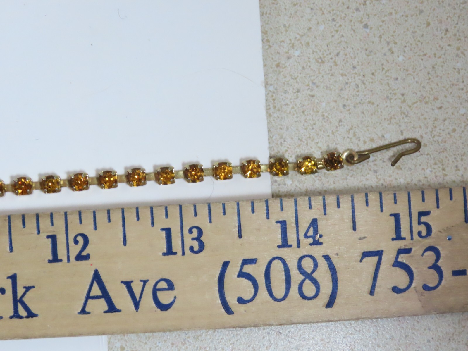 Rhinestone Necklace Golden Amber Brown Topaz AB Crystal VTG Exquisite D1652