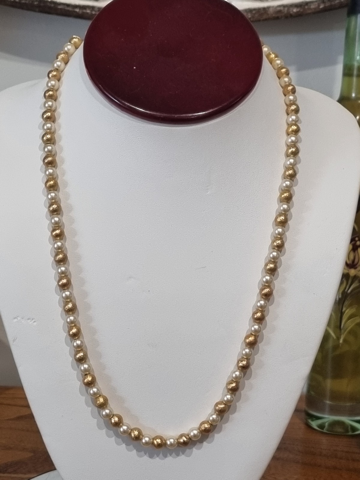 Vintage c1960s Cultured Pearl 12k Rose Gold Filled Bead Ball Necklace See Video