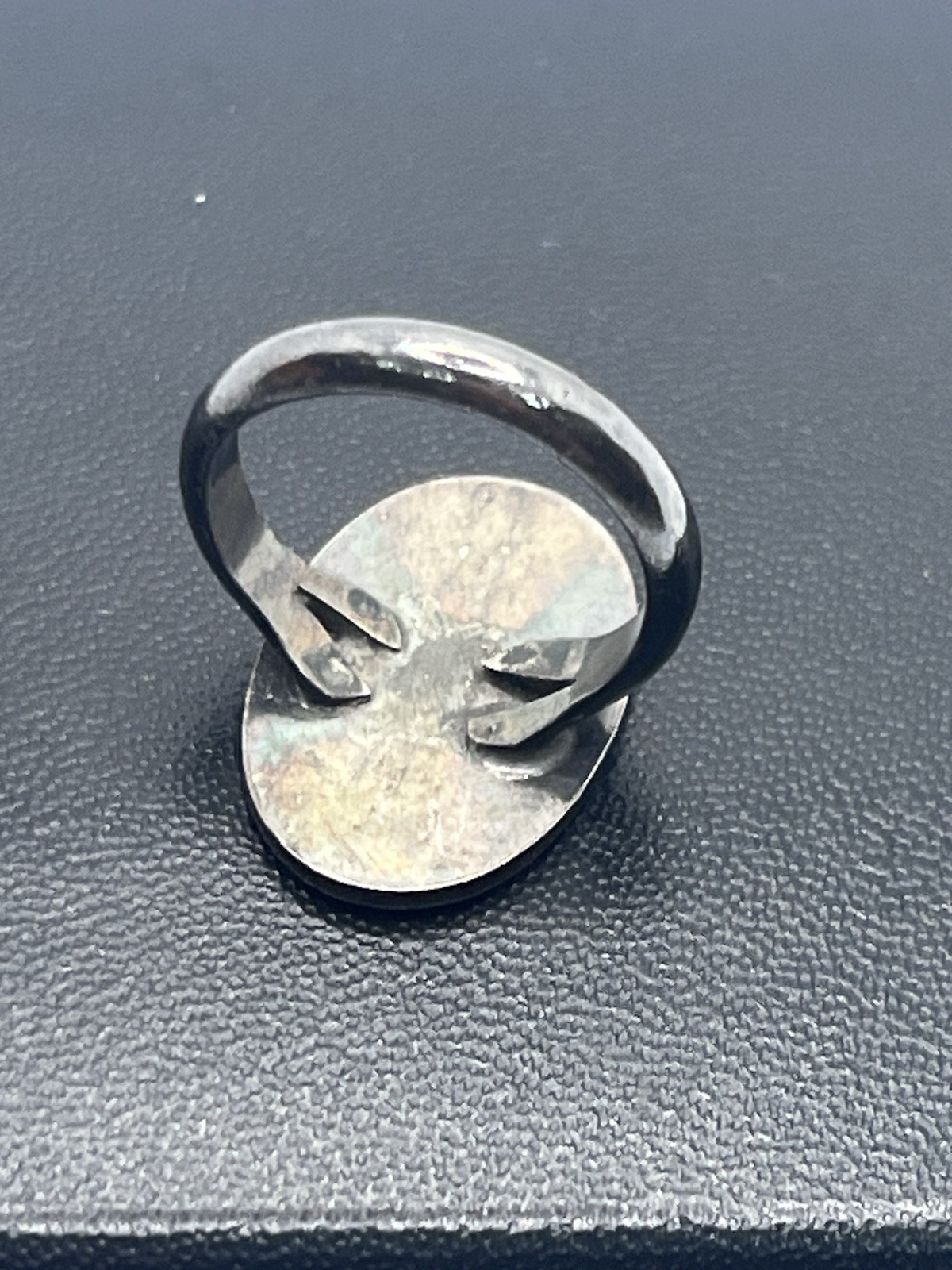 Sterling silver monogrammed signet oval ring size 5 vintage